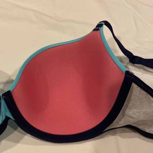 Victoria Secret PINK Color Block Wear Everywhere Lightly Lined Bra Size 32D EUC - Picture 5 of 11